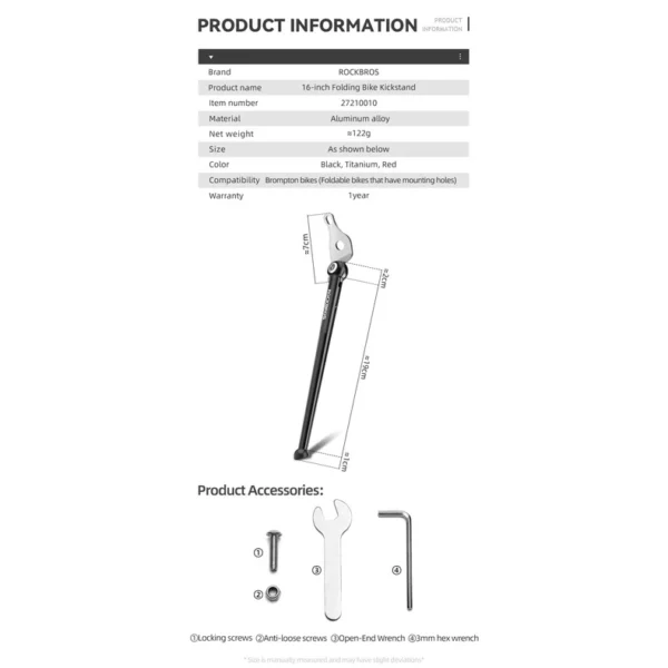 sg-11134201-7rbkf-llyrjcu2b9ztdc Bicycle Adjustable 16 Inch Side Stand