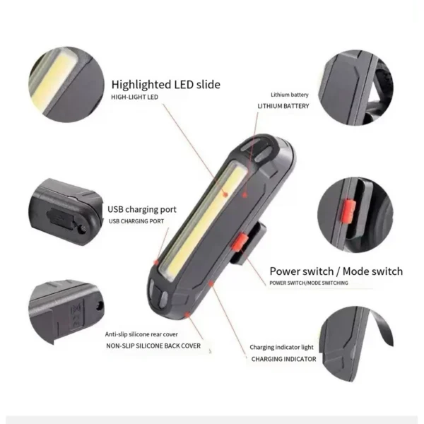 Bicycle USB Rechargeable Tail Light